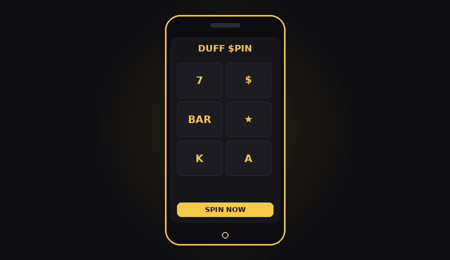 Duff Spin mobile lobby preview